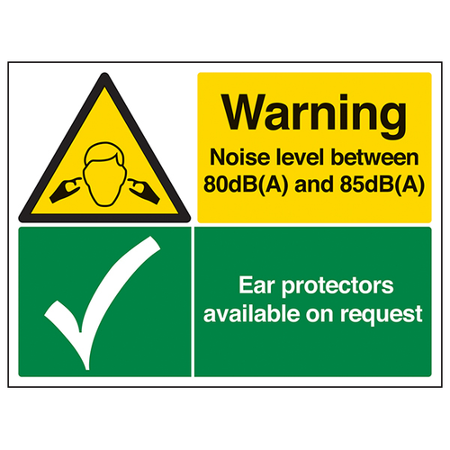 Noise Level 80-85dB Safety Sign Ear Protectors For Workers