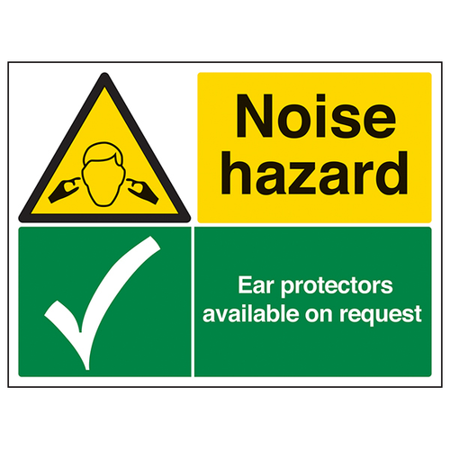 Noise Hazard Safety Sign For Ear Protection Staff Notice