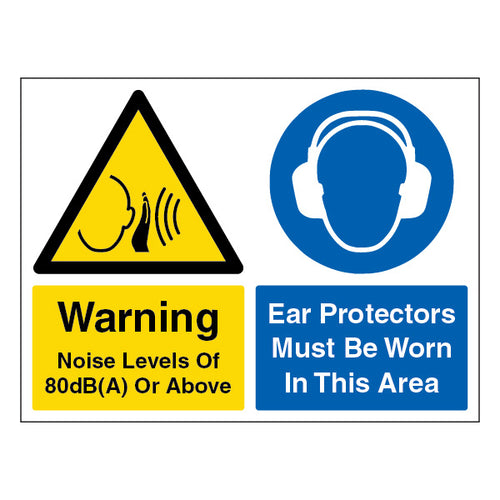 80Db Noise Warning Safety Sign Workers Ear Protection