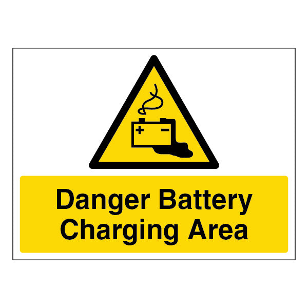 Danger Battery Charging Area Safety Sign Workplace Alert