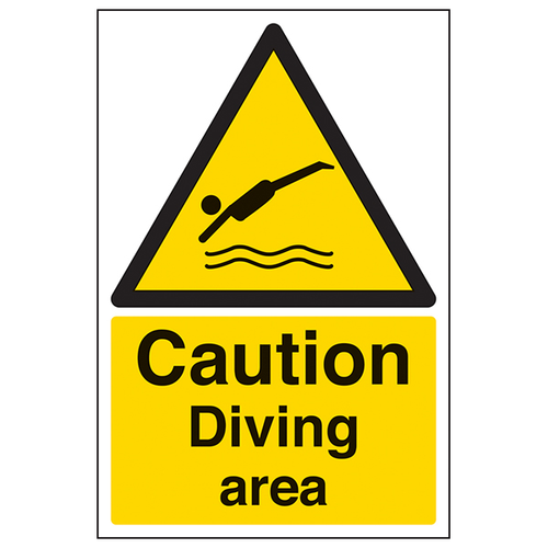 Diving Area Safety Sign High Visibility Durable Swimmers
