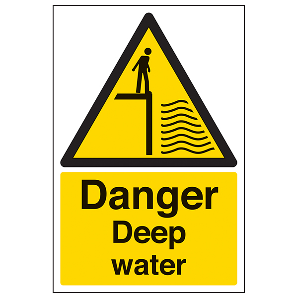 Danger Deep Water Safety Sign Compliant Workplace Warning