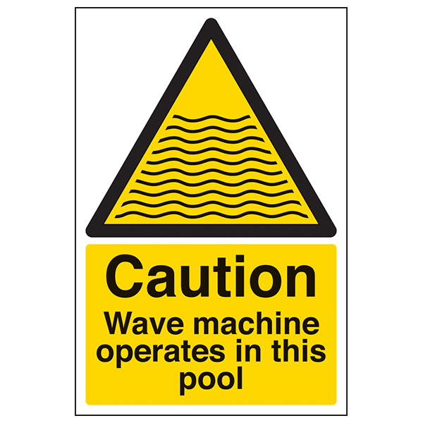 Caution Wave Machine Operate In This Pool - Portrait