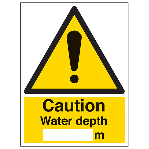 Water Depth Safety Sign Caution Compliant For Employers