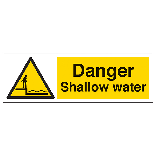 Danger Shallow Water Safety Sign For Worksites Warning