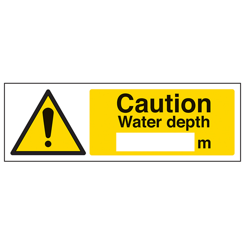 Caution Water Depth Safety Sign Durable For Worksites