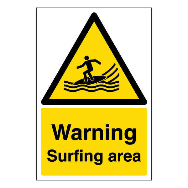 Warning Surfing Area Safety Sign Essential Rules For Beach
