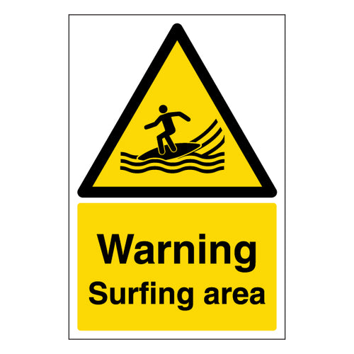 Warning Surfing Area Safety Sign Essential Rules For Beach