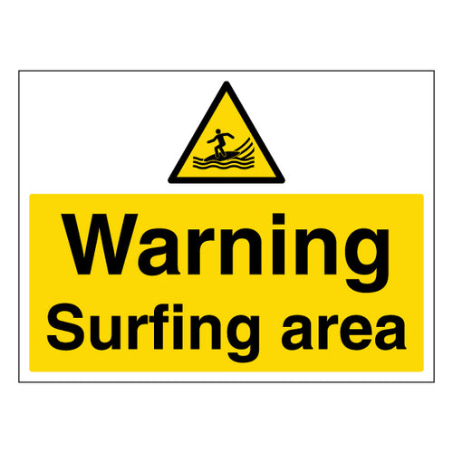 Warning Surfing Area Safety Sign Durable For Beaches