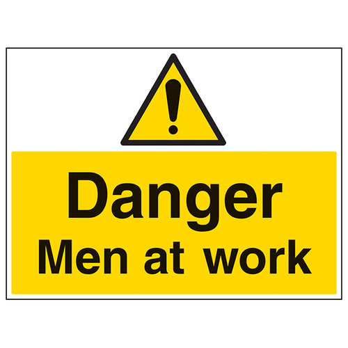 Danger Men At Work Safety Sign Large Landscape EN ISO 7010