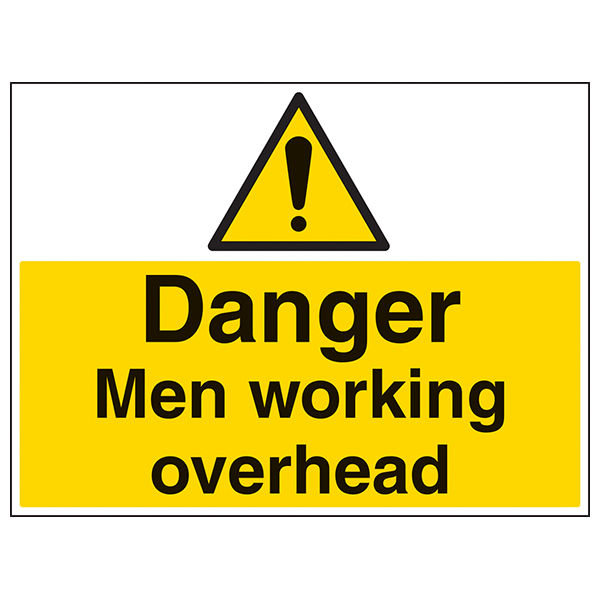 Danger Men Working Overhead Safety Sign Large Landscape