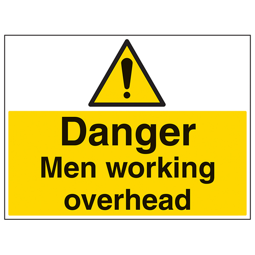 Danger Men Working Overhead Safety Sign Large Landscape