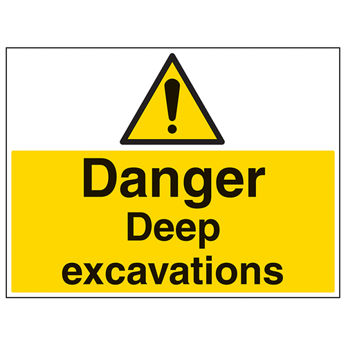 Danger Deep Excavations Safety Sign Large Landscape