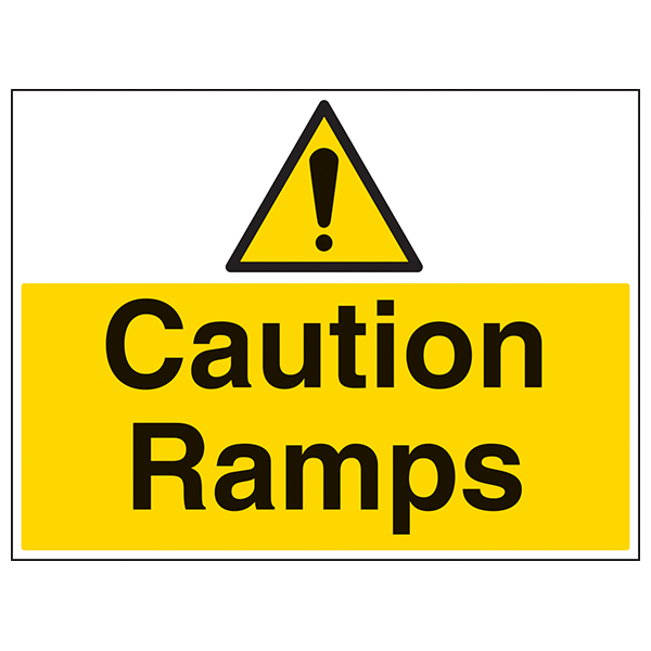 Caution Ramps Safety Sign Large Landscape For Worksites