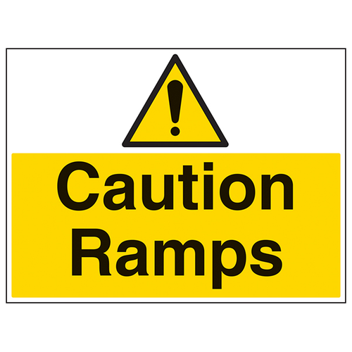 Caution Ramps Safety Sign Large Landscape For Worksites