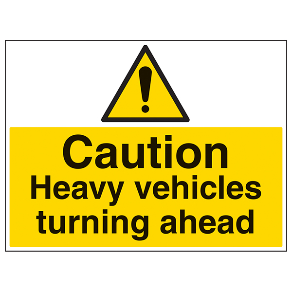 Heavy Vehicles Turning Safety Sign Large For Worksites