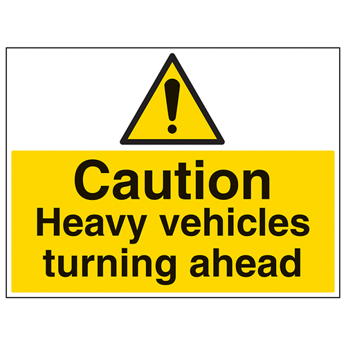 Heavy Vehicles Turning Safety Sign Large For Worksites