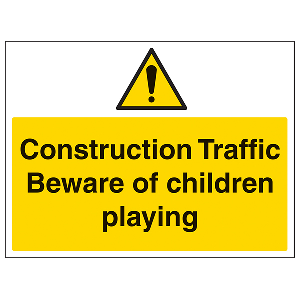 Construction Safety Sign Beware Of Children Large Demolition