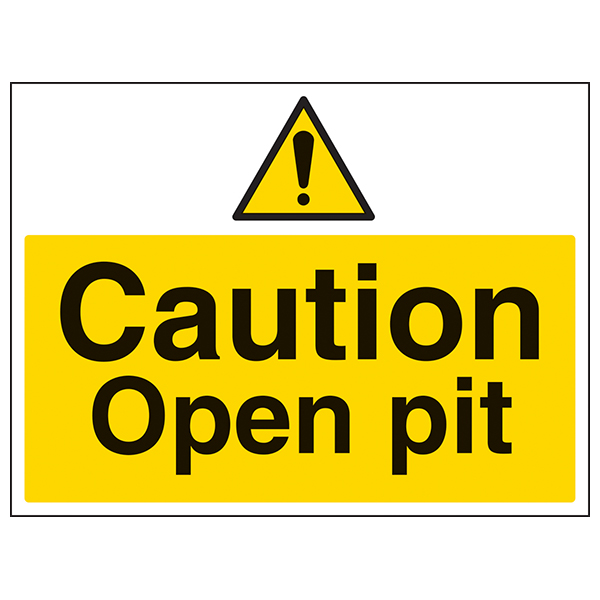 Caution Open Pit - Large Landscape