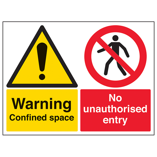 Confined Space Safety Sign EN ISO Compliant For Contractors