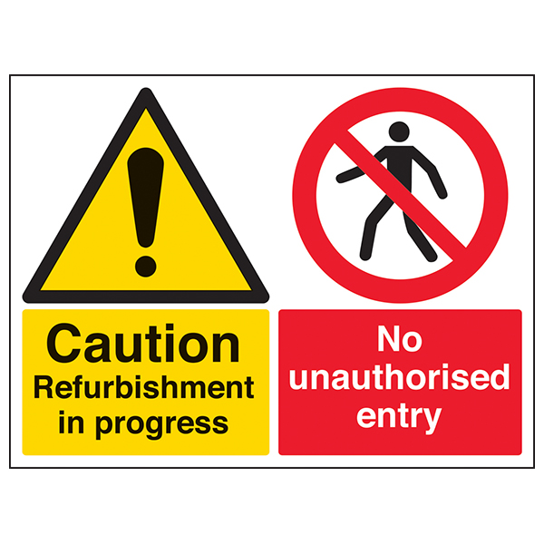 Refurbishment In Progress Safety Sign Durable For Sites