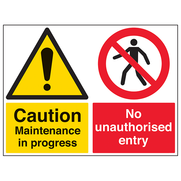 Caution Maintenance No Entry Safety Sign Large For Worksite