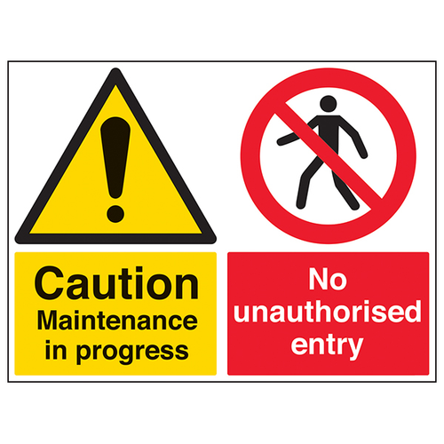 Caution Maintenance No Entry Safety Sign Large For Worksite