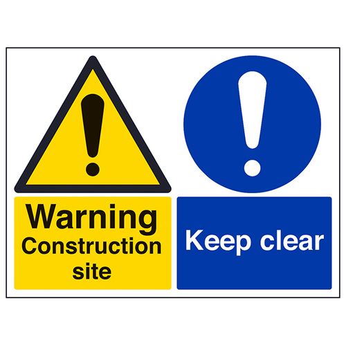 Construction Site Keep Clear Safety Sign Large For Workers