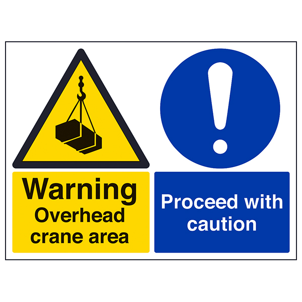 Overhead Crane Safety Sign High Visibility For Worksites