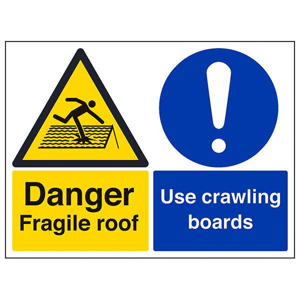 Fragile Roof Boards Safety Sign Large Landscape For Workers