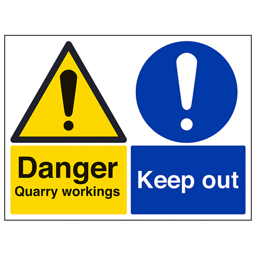 Danger Quarry Workings Keep Out Large Landscape Site Sign