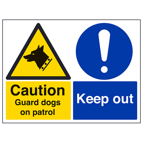 Caution Guard Dogs Safety Sign Self Adhesive Owners