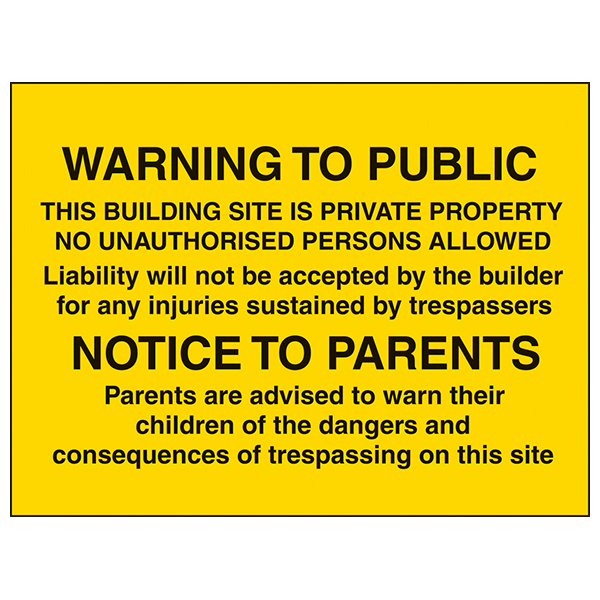 Demolition Warning Safety Sign Large Landscape For Sites