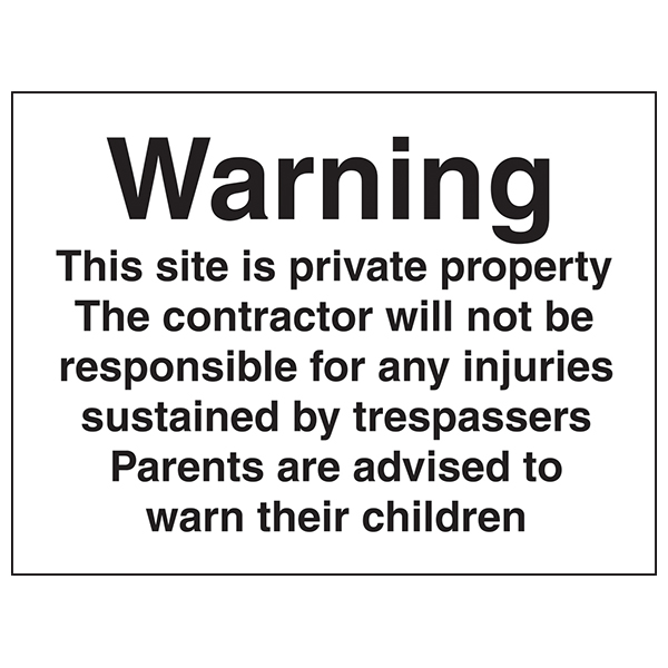 Notice Private Property Safety Sign Durable For Demolition