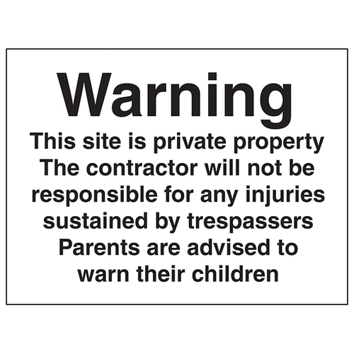 Notice Private Property Safety Sign Durable For Demolition