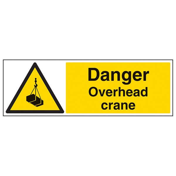 Danger Overhead Crane Sign Landscape For Workplace Safety