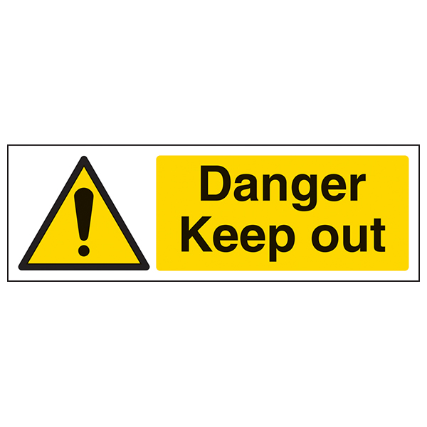 Danger Keep Out Safety Sign High Visibility Landscape Site