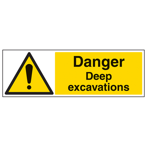 Danger Deep Excavations Safety Sign Landscape For Worksites