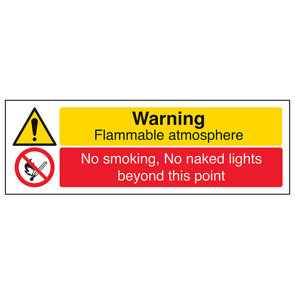 Warning Flammable Atmosphere Safety Sign Durable Site