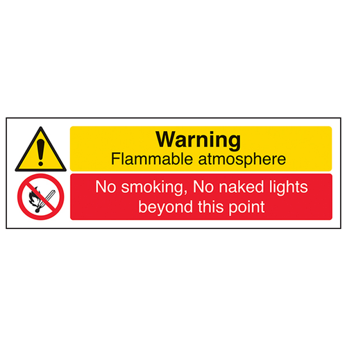 Warning Flammable Atmosphere Safety Sign Durable Site