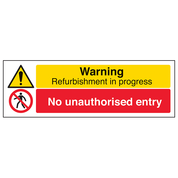 Refurbishment In Progress Safety Sign For Sites High Viz