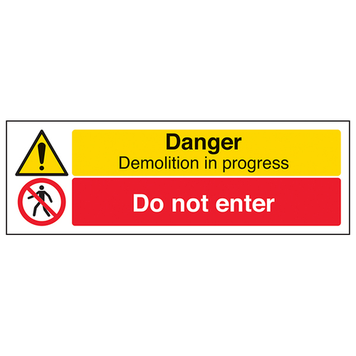Demolition Danger Safety Sign For Construction Workers