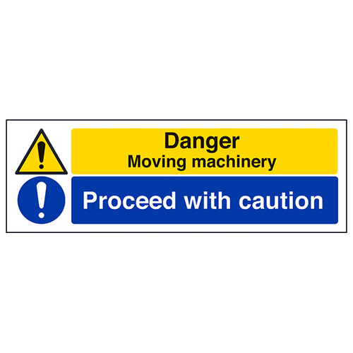 Danger Moving Machinery Safety Sign For Warehouse Staff