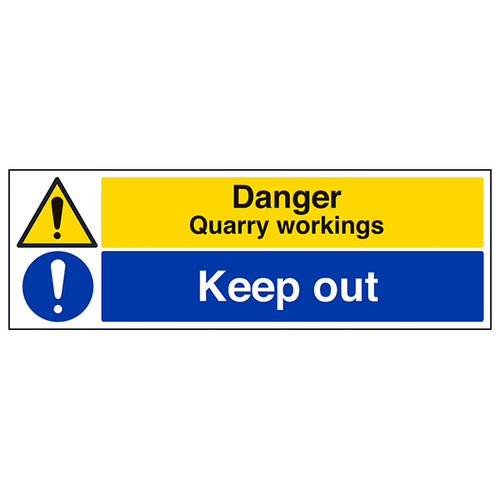 Danger Quarry Workings Safety Sign EN ISO 7010 For Workers