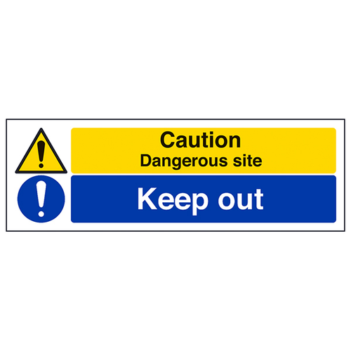 Caution Keep Out Self Adhesive Safety Sign Worksite Use