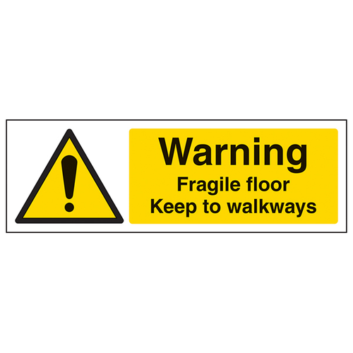 Warning Fragile Floor Sign Keep To Walkways Landscape