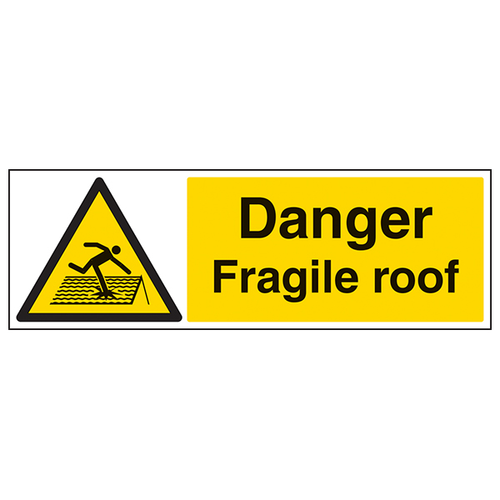 Danger Fragile Roof Safety Sign Warning For Workers