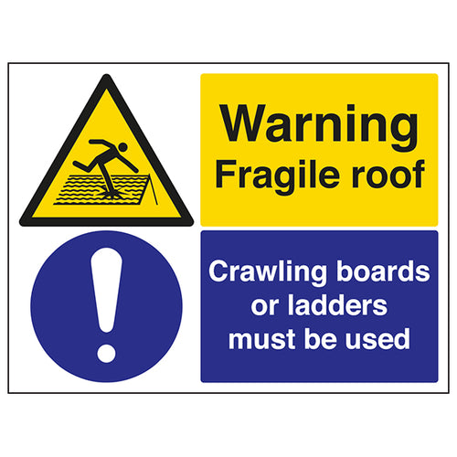 Fragile Roof Safety Sign High Visibility For Contractors