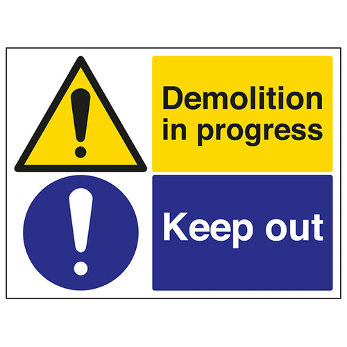 Demolition In Progress Safety Sign High Visibility For Site