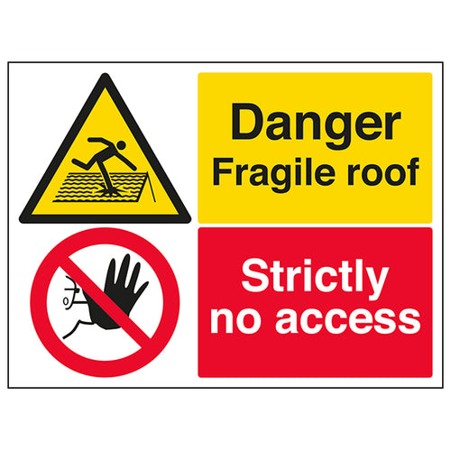 Danger Fragile Roof Safety Sign High Visibility For Site
